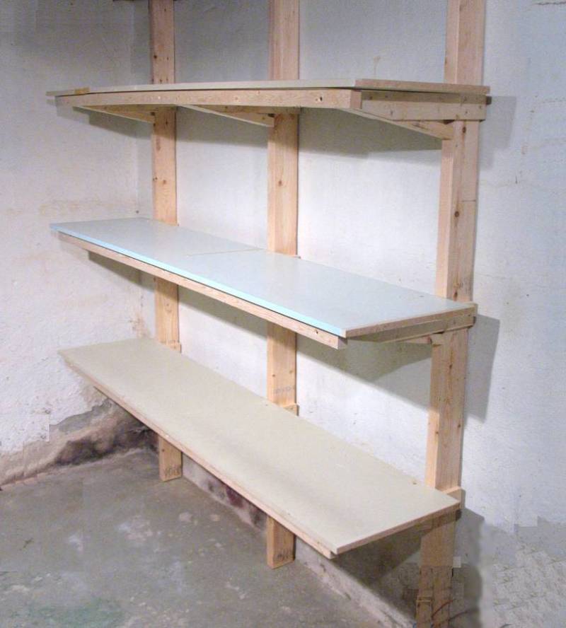 how to build wood shelves in basement